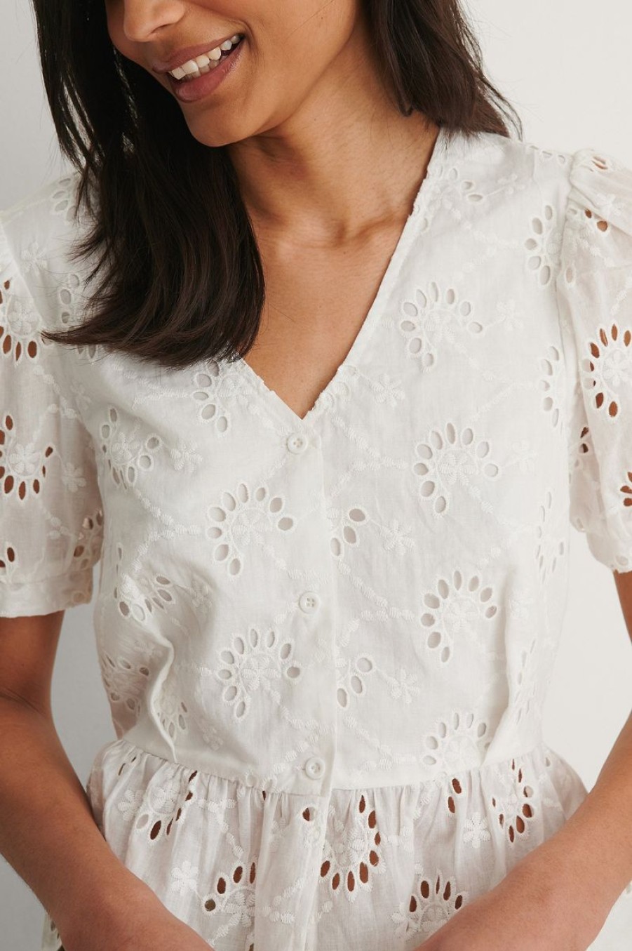 Skjorter & Bluser NA-KD Boho  | Anglaise Bluse Med Blomster