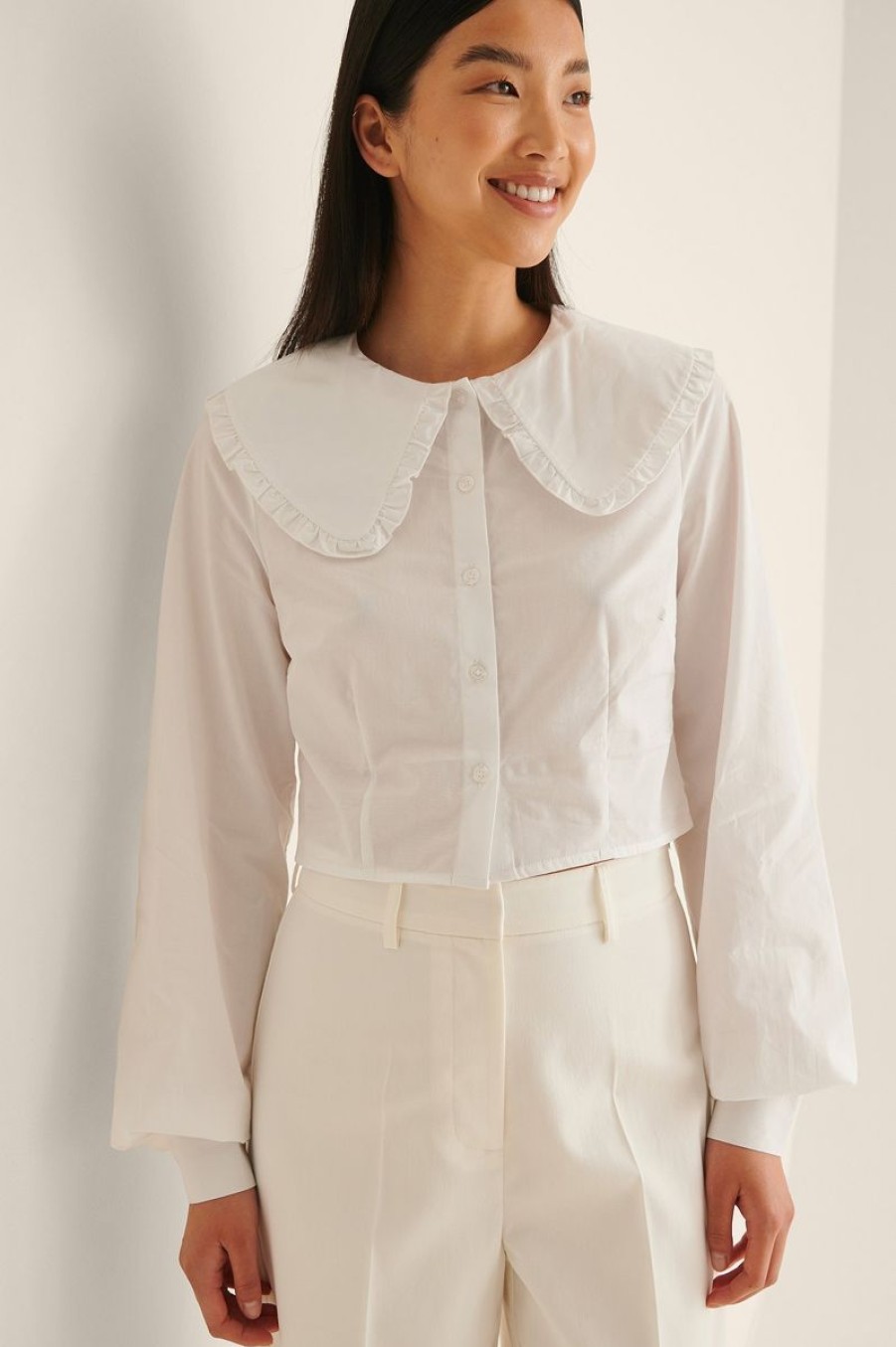 Skjorter & Bluser NA-KD Trend  | Bomullsbluse Med Stor Krage